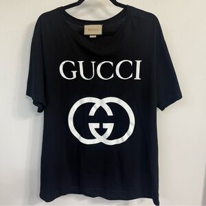 🖤🤍Gucci Black Tee with White Lettering